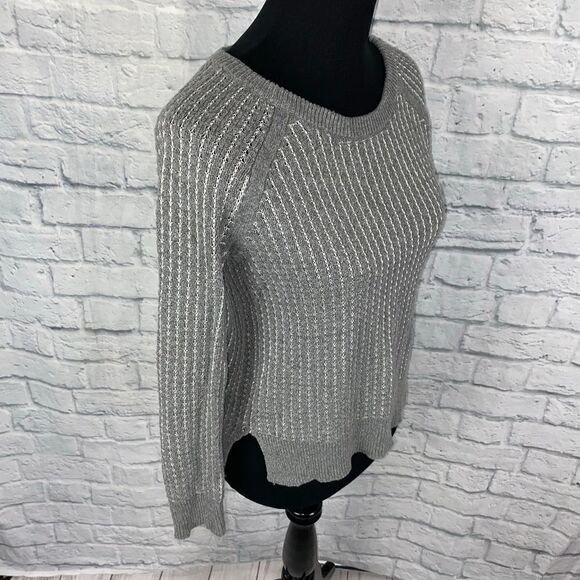 a.n.a. Long sleeve sweater w/stripe stitching, grey/white sz XS - Picture 4 of 11